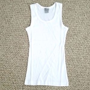 White Ribbed Tank Top